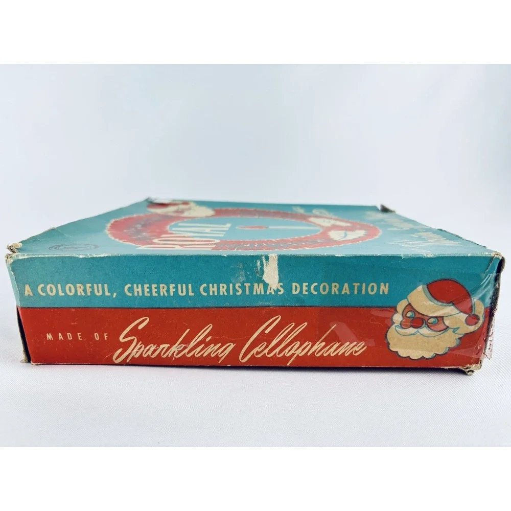 Vintage Royal Electric Wreath of Red Sparkling Cellophane Light Christmas Works!